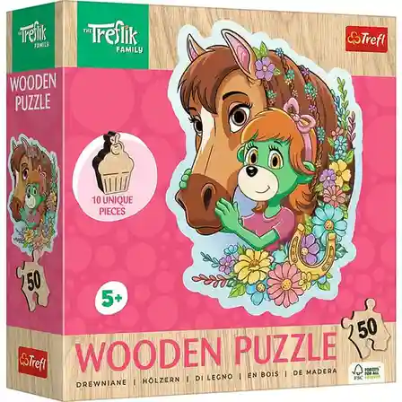 TF Пазлы "50 Wooden Contour Puzzle" - Happy Trefliks Family, код 61818