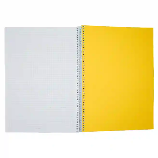 Caiet cu spirală A4 225 foi 6+2+1 (pătrățele + linie) cu separatoare, copertă din plastic