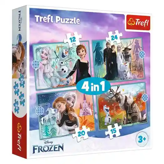 TF Пазлы "4в1 (12, 15, 20, 24)" - " Удивительный мир Холодного сердца / Disney Frozen 2", код 49929
