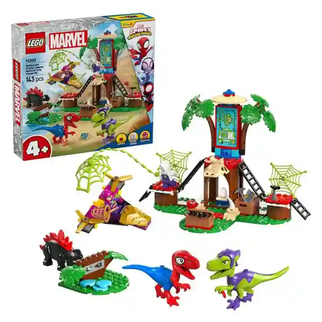 Конструктор LEGO Marvel Битва Рапторов Спайди и Гобби в штаб-квартире Дом на дереве, арт. 11200