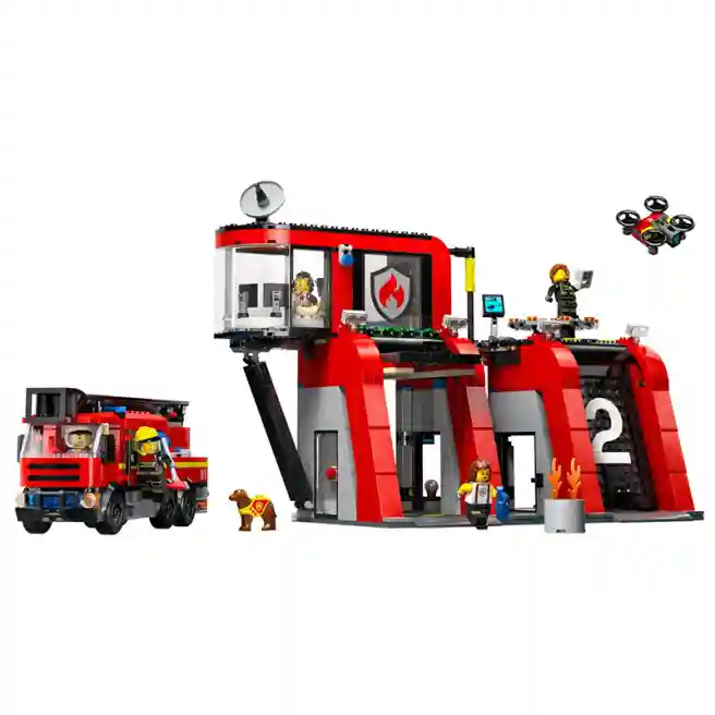 Constructor LEGO City Stație de pompieri cu mașină de pompieri, art. 60414