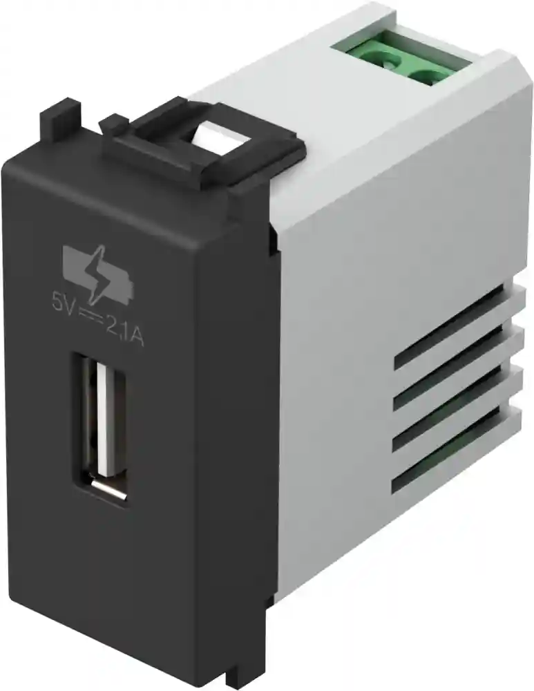 Priza USB 5V 2.1A 1M negru mat(EM66SB-U)