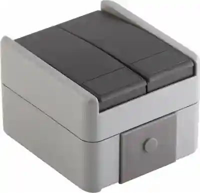 IP44 Intrerupator dublu gri-mat exterior (SF50GY-U)
