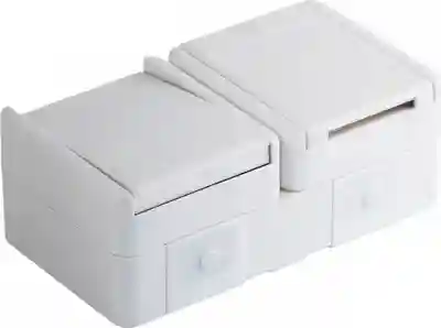 IP44 Priza SCHUKO+intrerupator cap scara pe orizontala alb-mat (CF12PW-U)