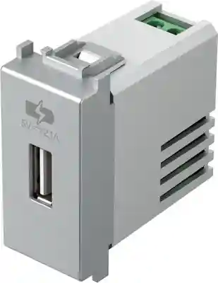 Priza USB 5V 2.1A 1M argintiu(EM66ES-U)
