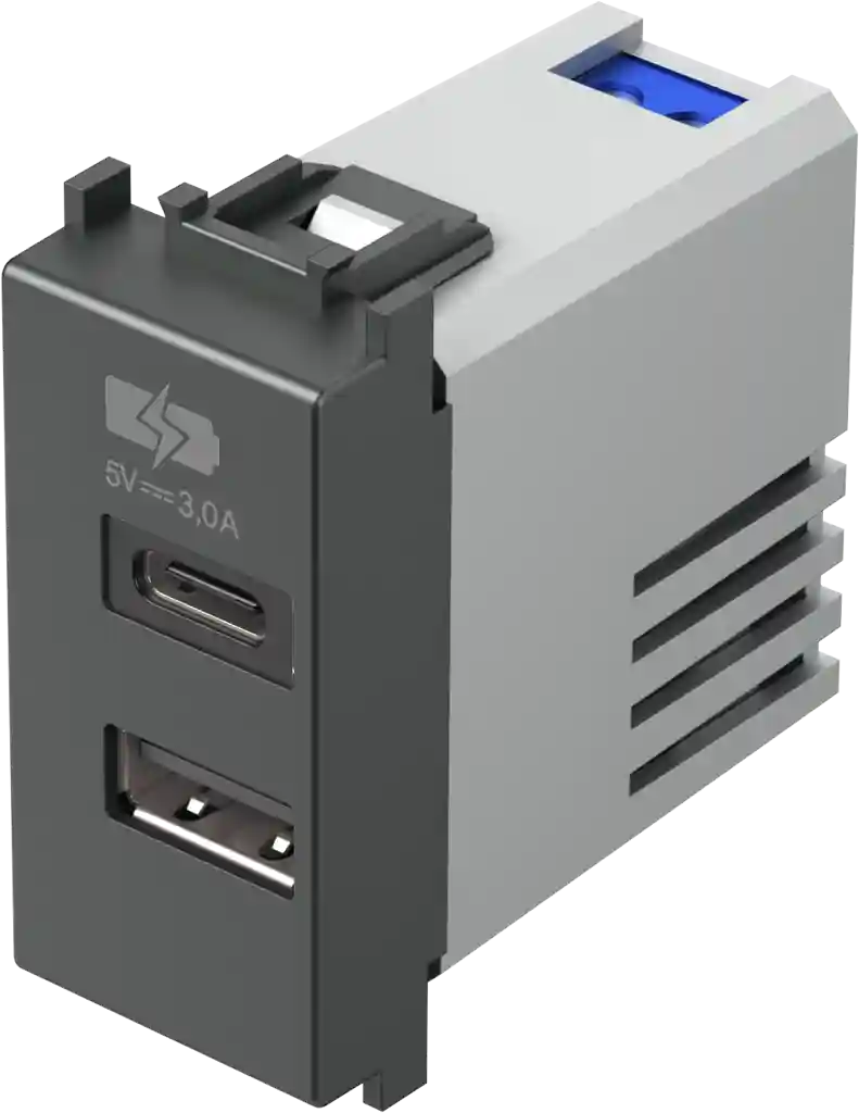 Priză USB tip A&C charging ports 3.0 A alama antic (EM68AT-U)