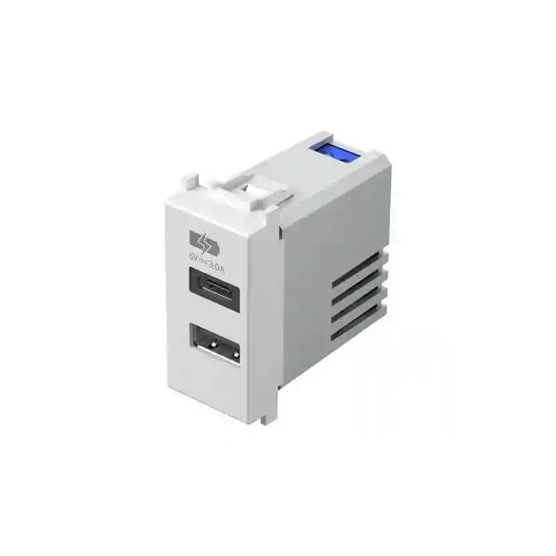 Priză USB tip A&C charging ports 3.0 A alba (EM68PW-U)