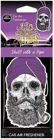 Aroma Car Cellulose Dia de Los Muertos Skull with a Pipe aromatizator auto (24buc)