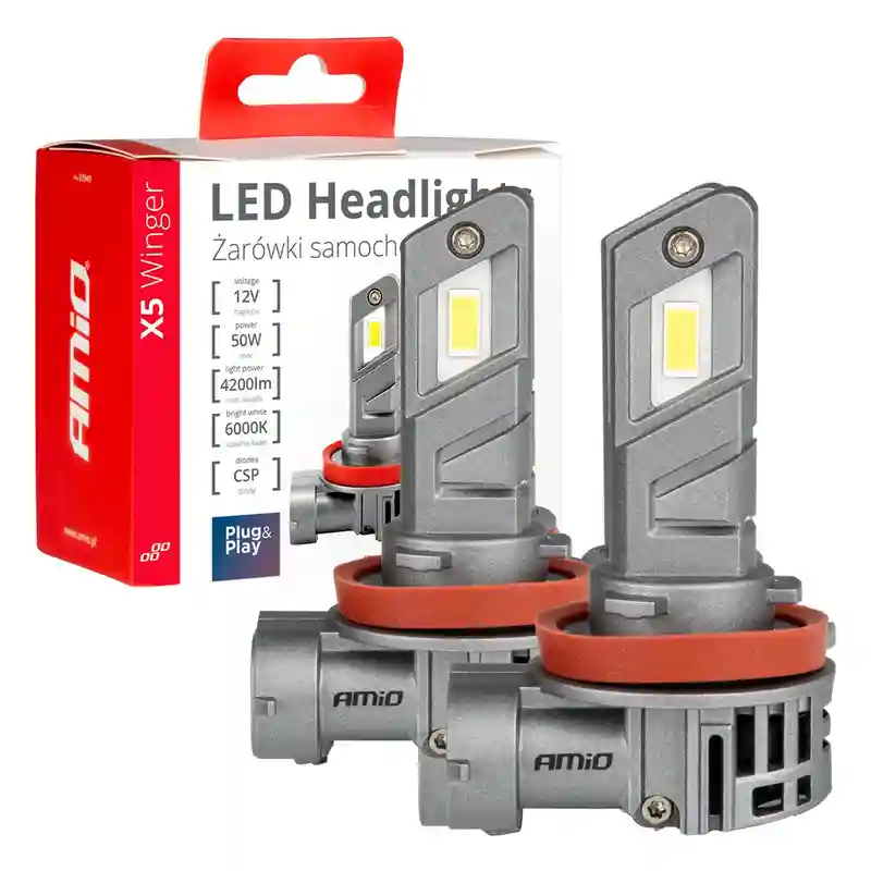 03947 Bec LED p-u auto seria X5 Winger H8 H9 H11 6000K max 50w