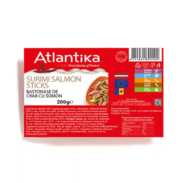 Bastoanașe surimi cu gust de somon "Atlantika"