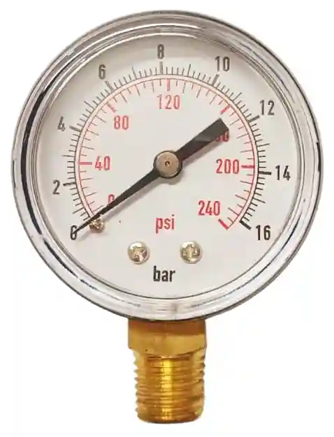 Manometru 16 bar D. 1/4" FE radial D. 63 cadru din plastic, uscat  ITALTECNICA
