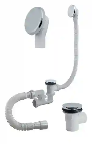 Sifon cada D. 1.1/2" x 40 reglabil, click-clack (plat), cu preaplin si furtun gofrat 40/50  ORIO