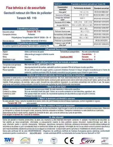 Геотекстиль 100 г/м² TERASIN NS (2x50м=100 м²/рулон)