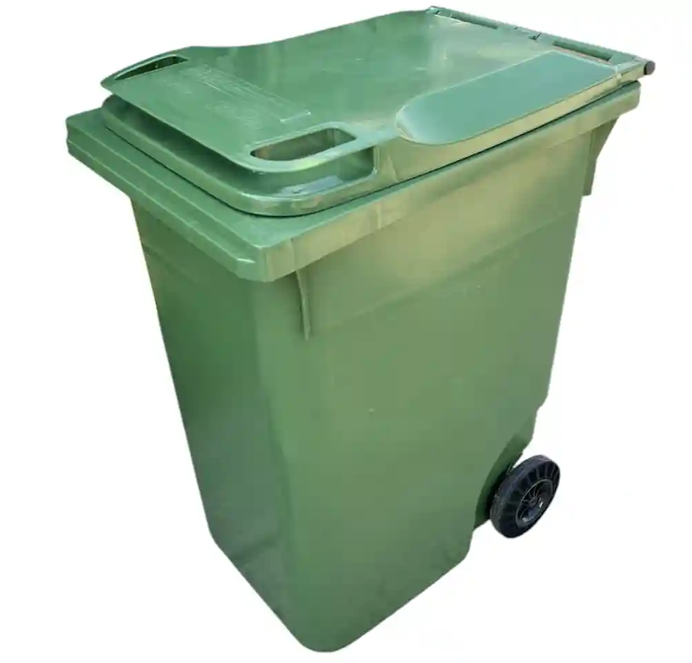 Cos pentru transportarea deseurilor 360 L pe roti (verde) HE