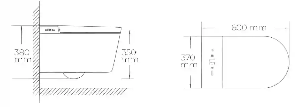 Умный унитаз Smart WC 600 x 370 x 380 мм H60 Version D  KEORH
