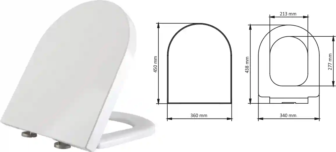 Capac WC duroplast, soft close (alb) AKASYA  VISAM