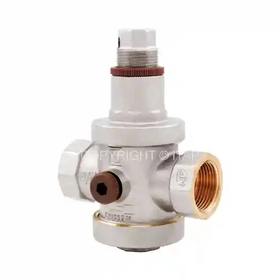 Reductor de presiune EUROPRESS D. 1.1/2" FI/FI PN25 cu 2 iesiri laterale pentru manometru D. 1/4" Art. 143  ITAP