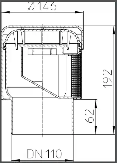 Воздушный клапан ПП D.110 HL900N ECO  HL