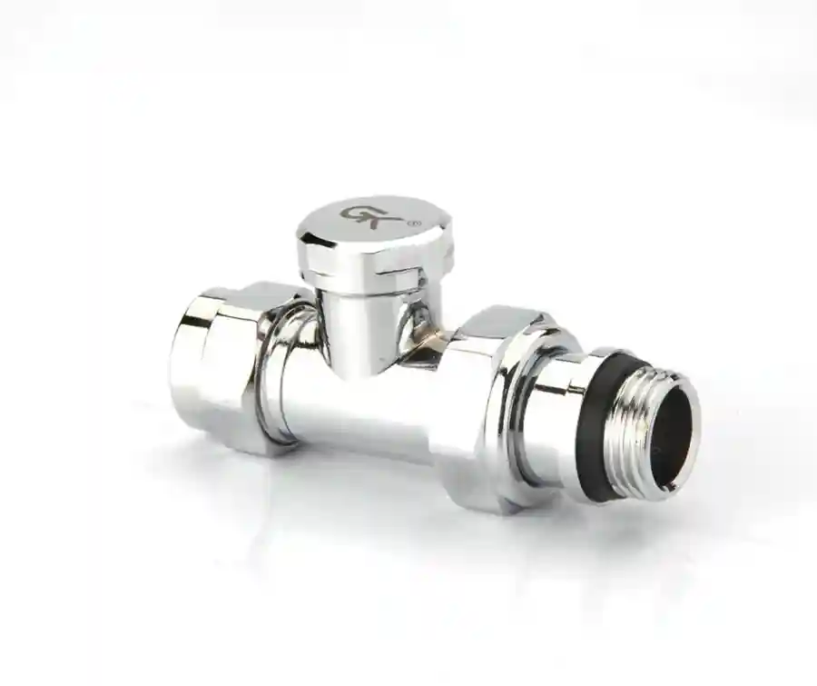 Кран для радиатора D. 1/2" П x 16 PEX прямой обратка хромированный 130179  RADIVA