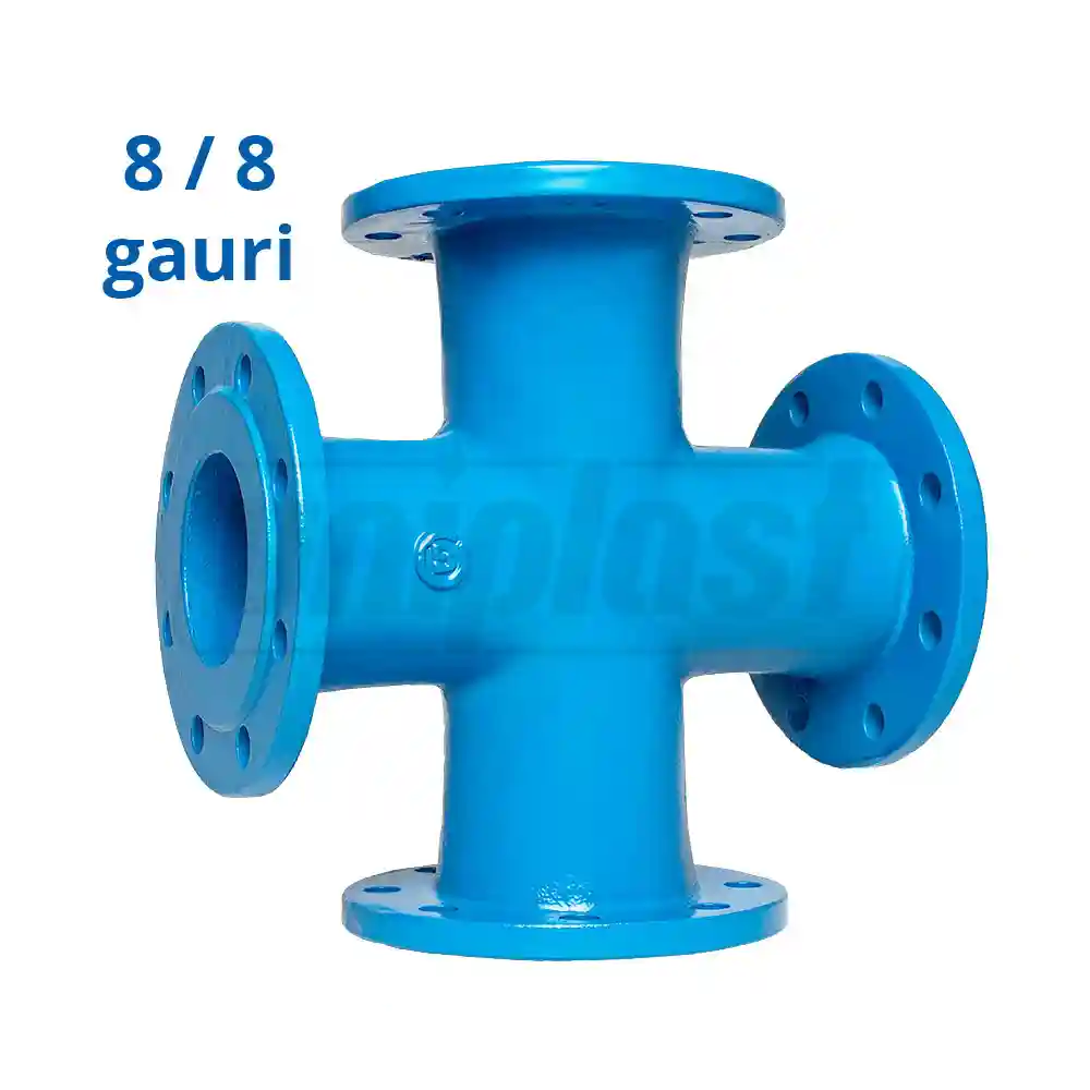 Cruce fonta cu flansa D.200x100 PN10 L=400 mm (8 gauri)  BLUCAST