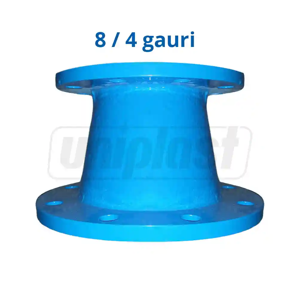 Reductie fonta cu flanse D. 80 x 65 L=200 mm PN10/16 (8/4 gauri)  UNV