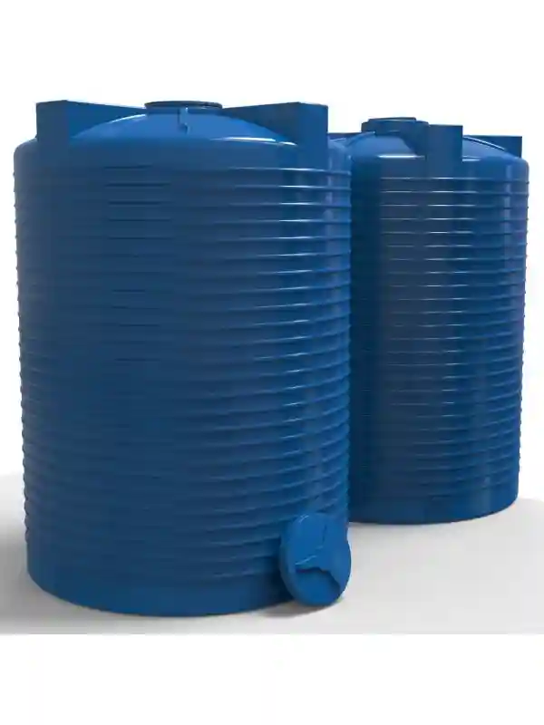 Rezervor apa 7500 L vertical, oval (albastru) cu stut D. 2" D. 215 cm, H=225 cm