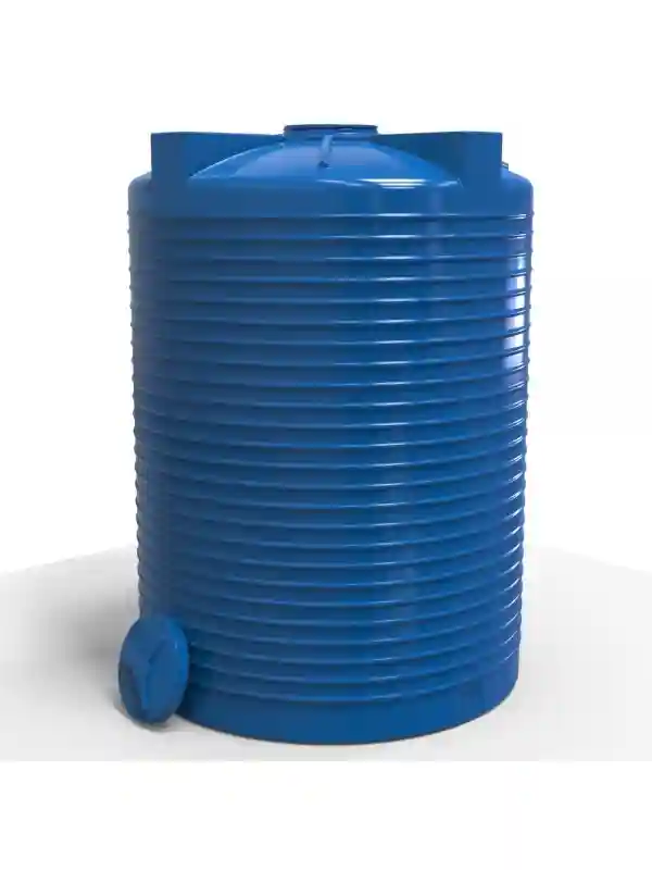 Rezervor apa 7500 L vertical, oval (albastru) cu stut D. 2" D. 215 cm, H=225 cm