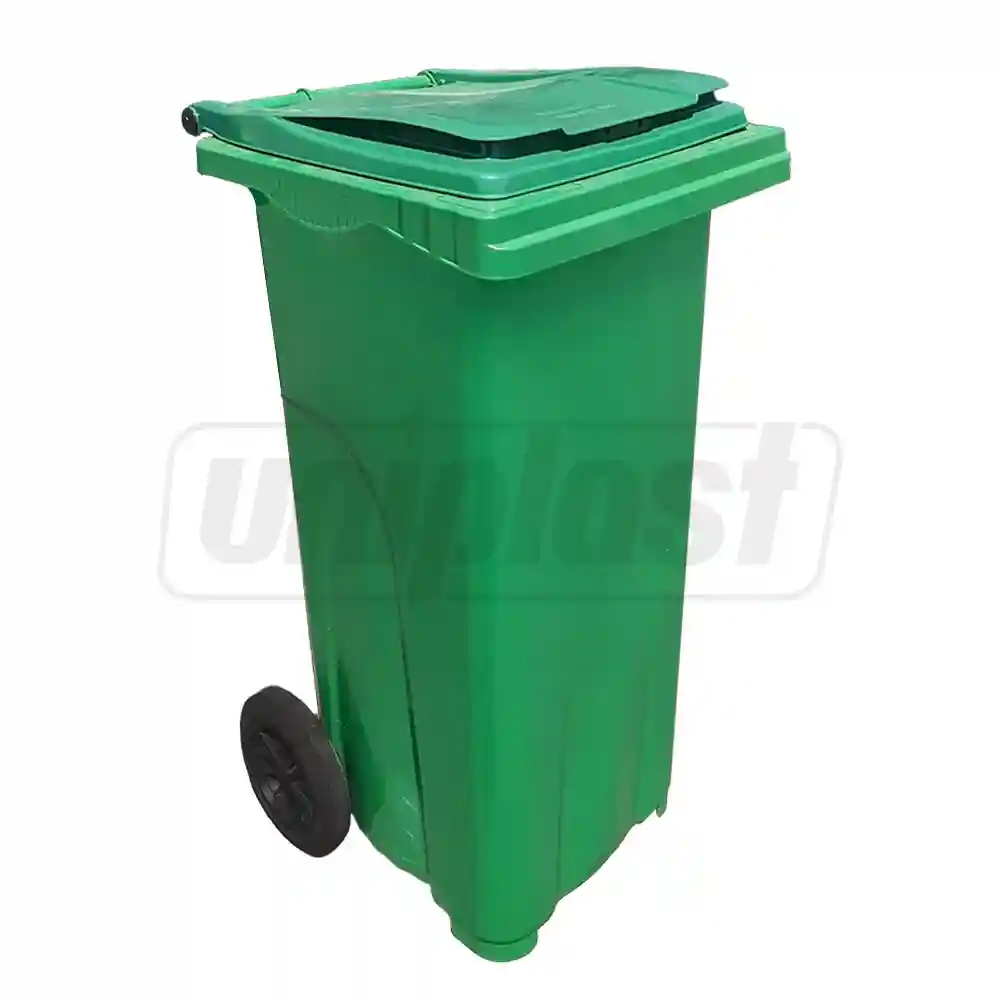 Бак мусорный 120 л (HDPE) на колесах (зеленый)  UNIPLAST TR