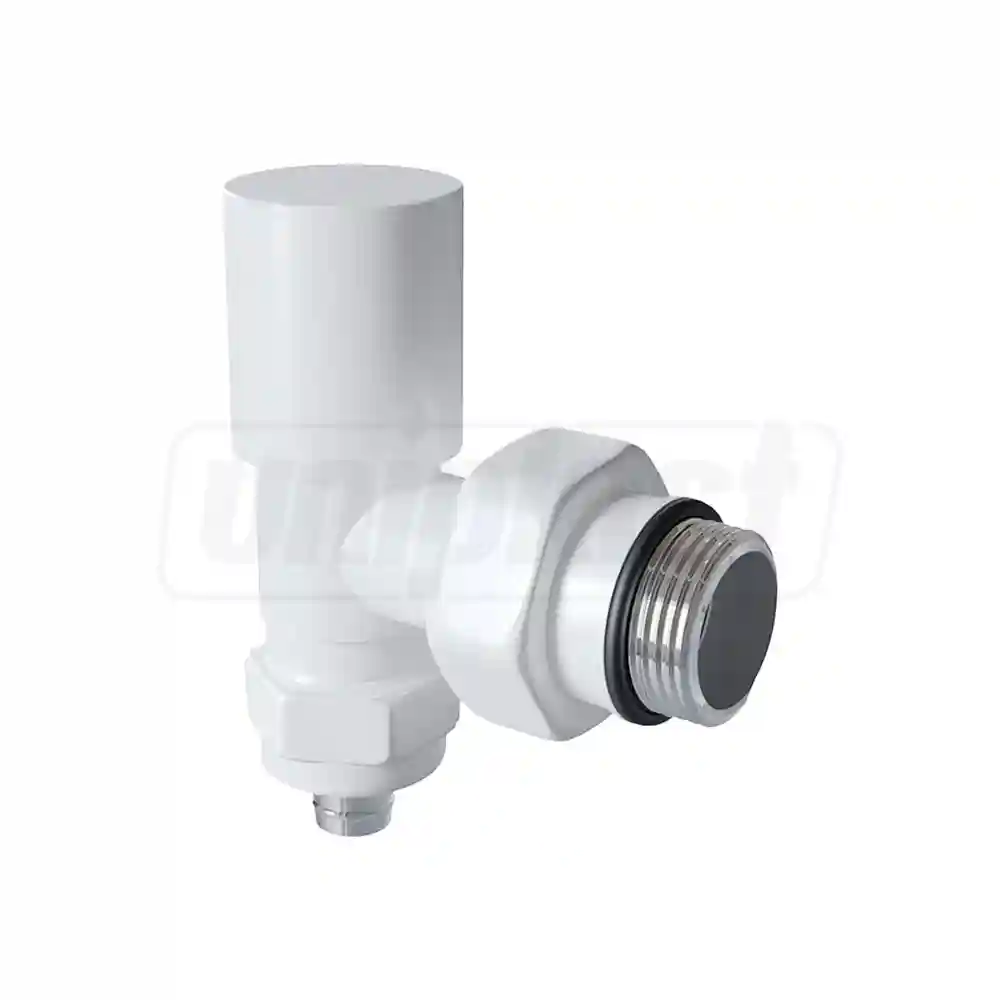 Кран для радиатора D. 1/2" П x 16 PEX угловой подача (белый) 01092K1  RADIVA