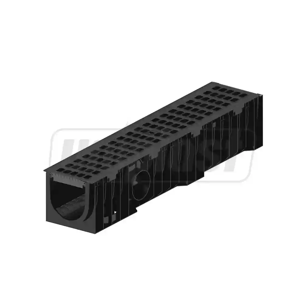Gratar fonta canalizare cu rigola PP EASY L=1000 mm B=210 mm H=130 mm (150-100 mm) TN1433  MUFLESYSTEM