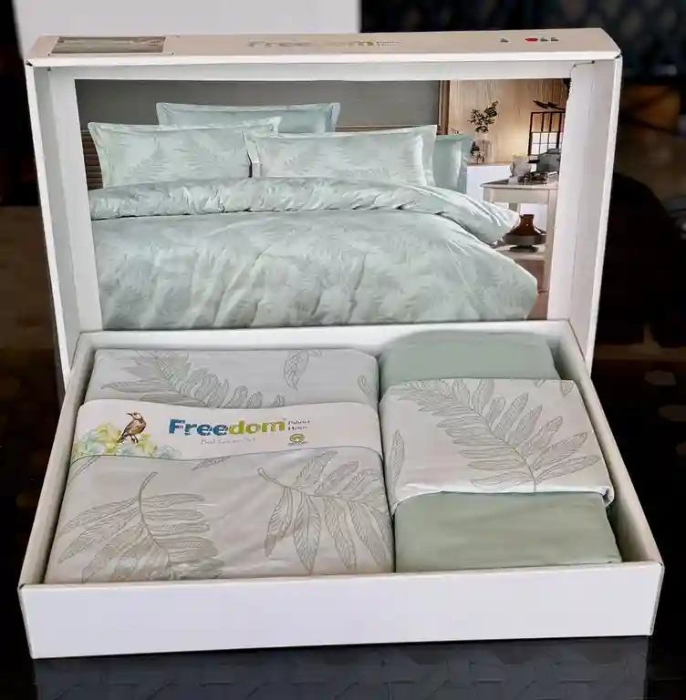 Lenjerie de pat Bed Linen Set (2 fețe de pernă+plic+cearsaf) FreeDom cutie albă
