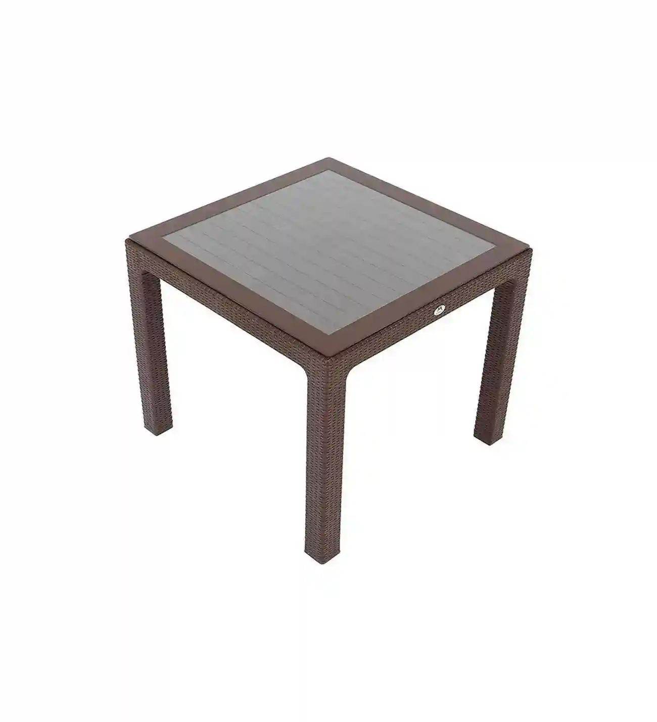Masă din plastic cu sticlă 90x90 Maro