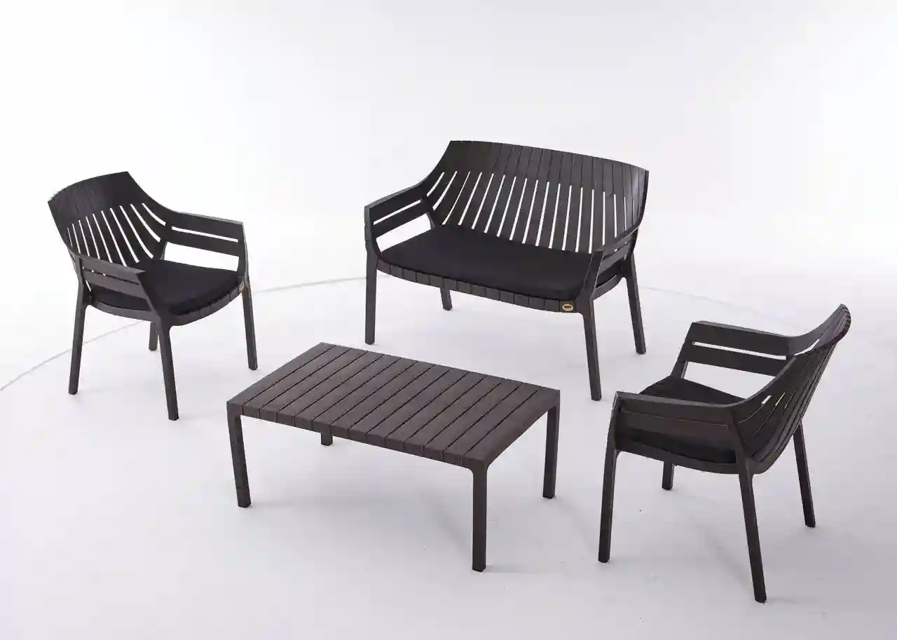 Set de mobilier de grădină HILTON 4 piese Maro