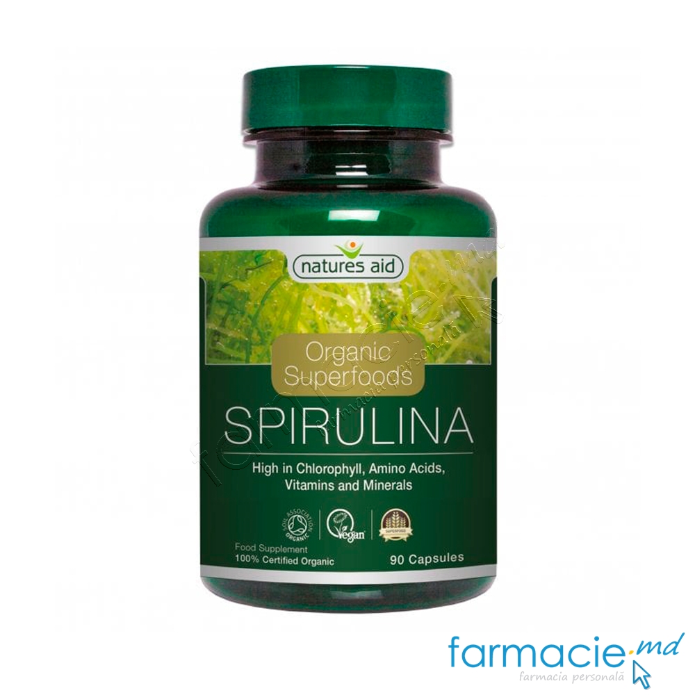 Spirulina VEGAN 500mg caps.N90(100% Pure Organic) Natures Aid