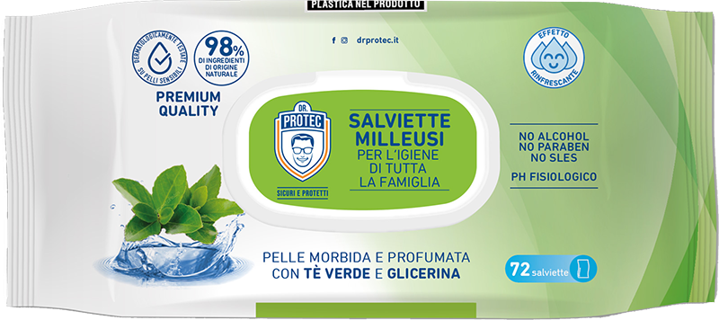 Servetele umede DR. PROTEC ceai verde si glicerina N72 Bericah