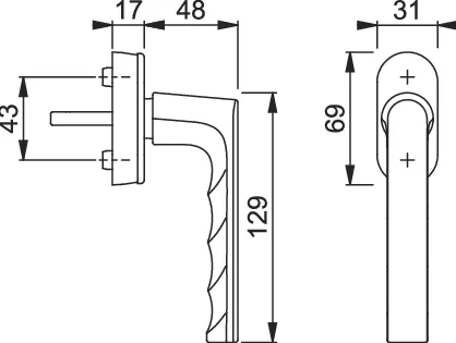 Ручка оконная Hoppe Hamburg F4
