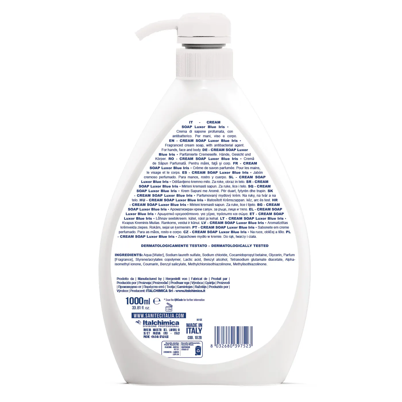 Luxor Blue Iris - Săpun-cremă cu efect antibacterian 1 L - 1020