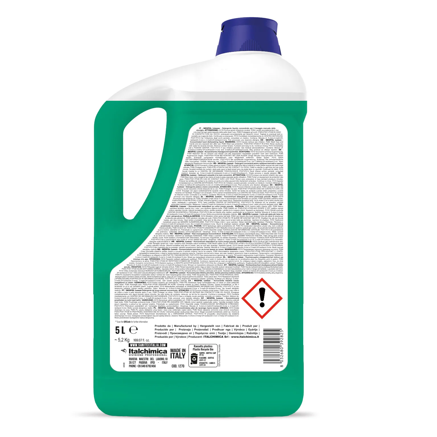 Neopol Limone - Detergent vase antibacterial 5 L - 1270
