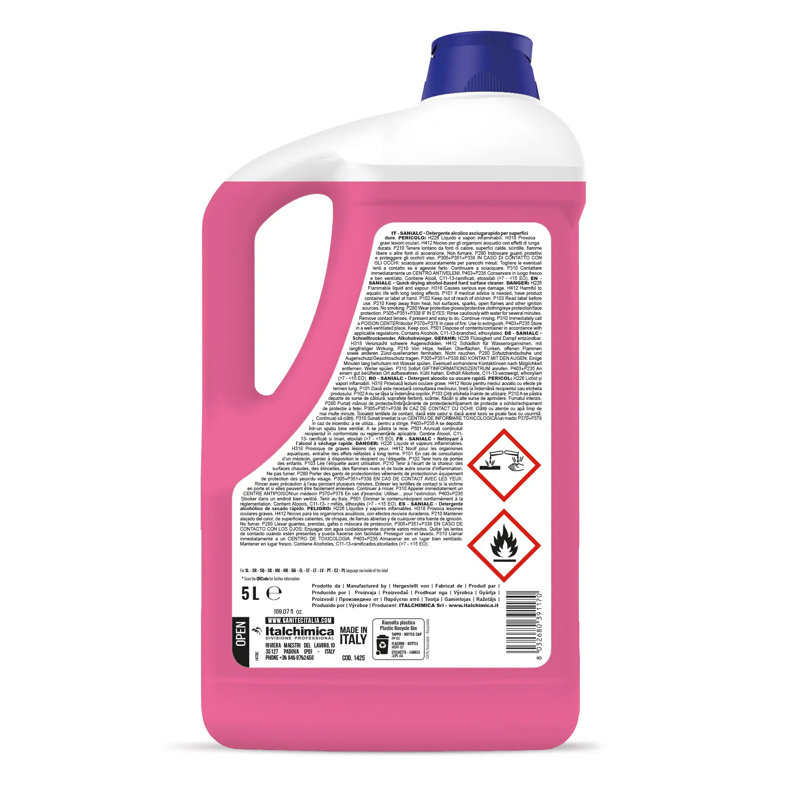 Sanialc - Detergent alcoolic cu uscare rapidă 5 L - 1425