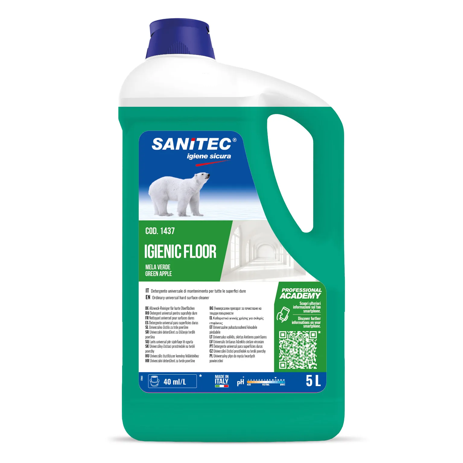 Igienic Floor Green Apple - Detergent pentru pardoseli 5 L - 1437