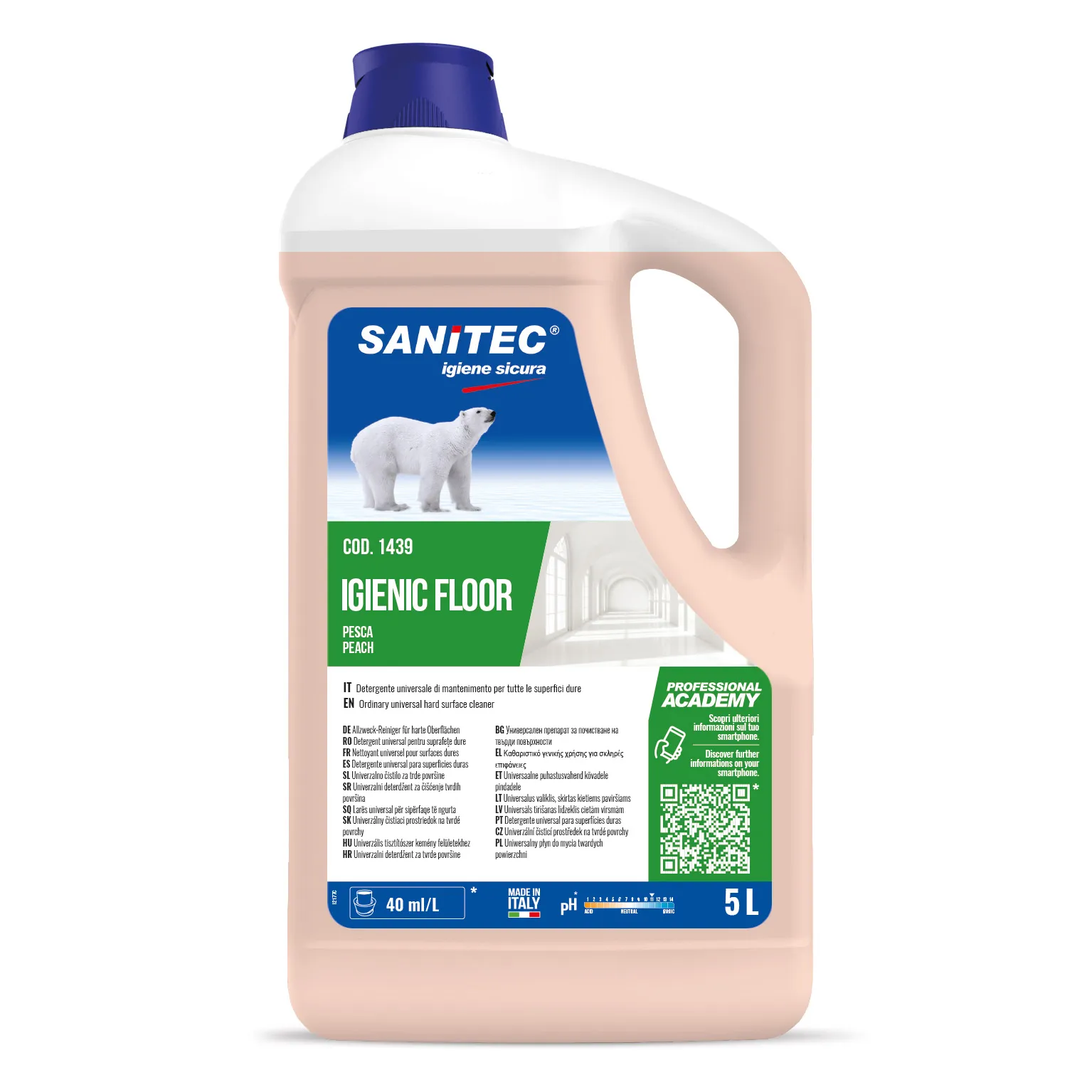 Igienic Floor Peach - Detergent pentru pardoseli 5 L - 1439