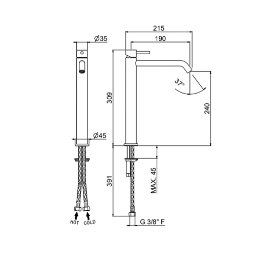 Смеситель Vema Otago L INOX