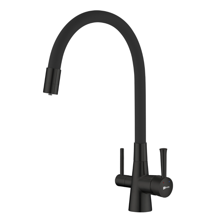 Robinet Lemark Comfort LM3075BL pentru bucătărie cu țeavă flexibilă și conexiune la filtru de apă potabilă