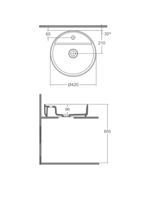 Infinity Washbasin 42 cm White Glossy