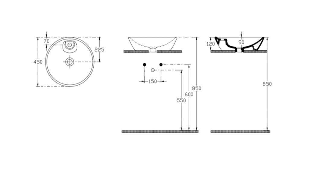 SISTEMA Y Washbasin 45 cm