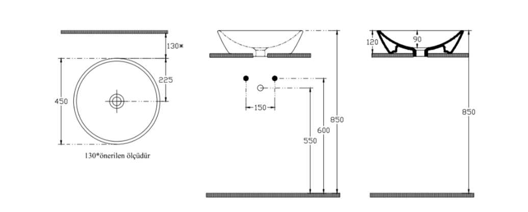 SISTEMA Y Washbasin 45 cm