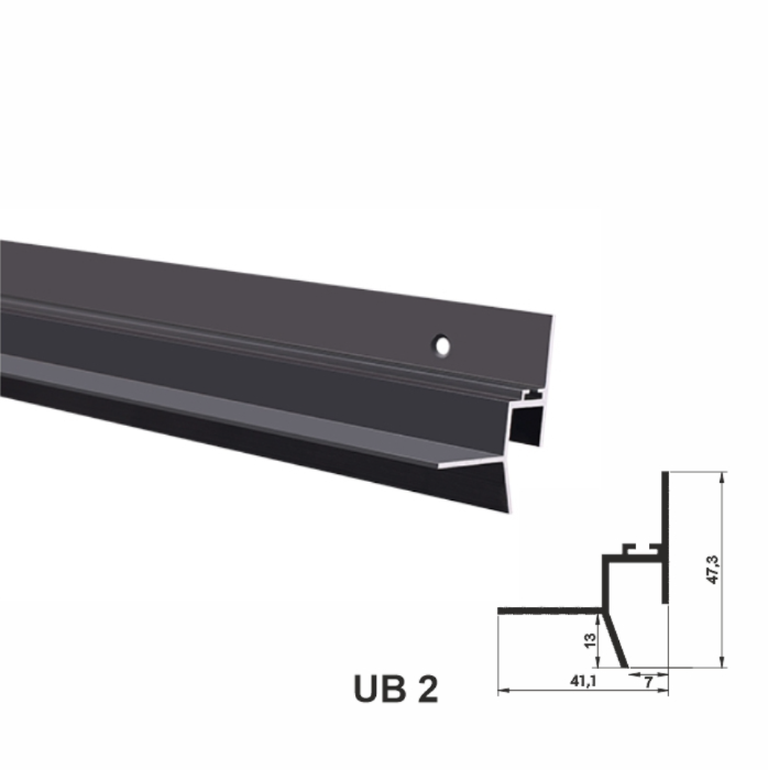 UB2, Profil de tip ascuns pentru tavan, Negru Matt, 2,5m