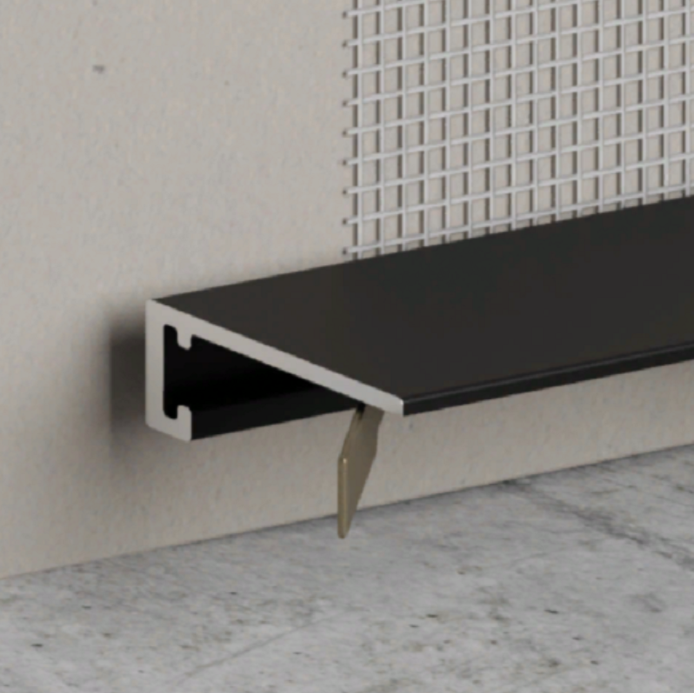 Plintă de podea micro AL 16, negru mat, 2,5 m