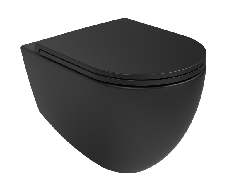 Vas de toaletă Infinity + capac, culoare Black Matt