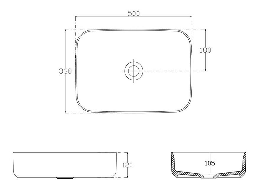 Lavoar ISVEA SAPHO INFINITY RECTANGLE 50 x 36см 10NF65050